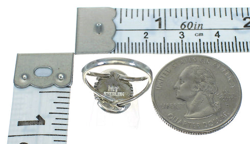 Southwest Turquoise Authentic Sterling Silver Ring Size 5-1/4 YX83969